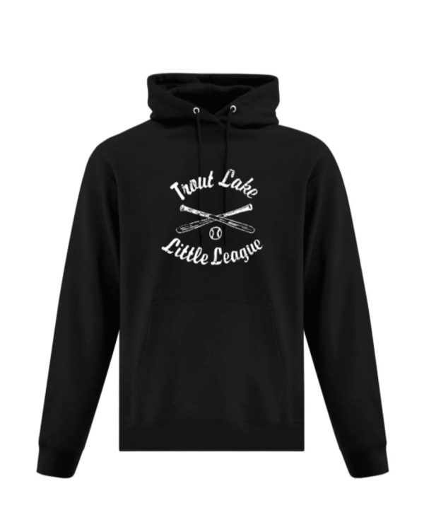 Trout Lake Little League Crossed Bats Logo T-Shirt in Heathered Black